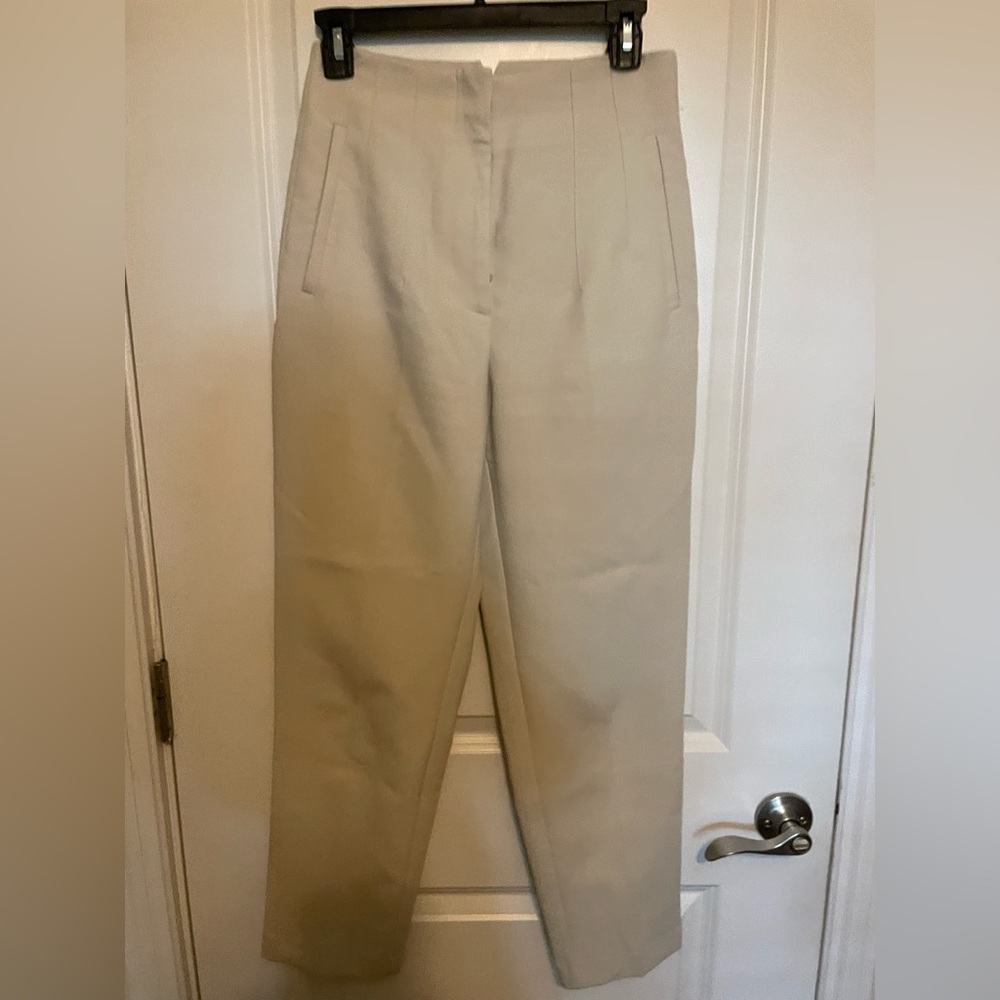 Zara High Waisted Pants - Oyster White Size Small